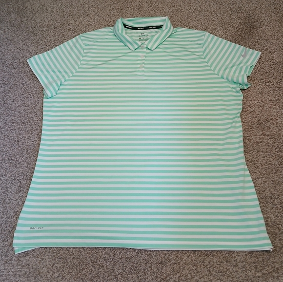 Nike Tops - Nike Golf Dri Fit Striped Polo Golf Shirt Women's Size XXL